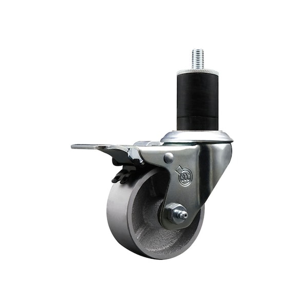 3'' Semi Steel Swivel 1-3/4'' Expanding Stem Caster Total Lock Brake